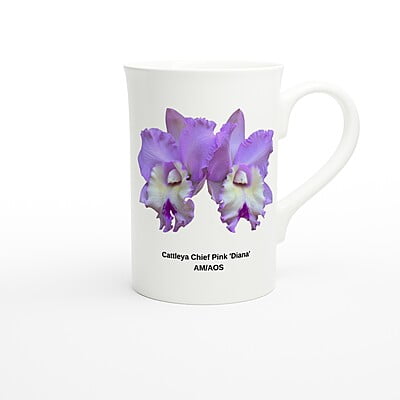 Cattleya Chief Pink 'Diana' Orchid Porcelain Mug Cattleya Chief Pink 'Diana' Orchid Porcelain Mug
