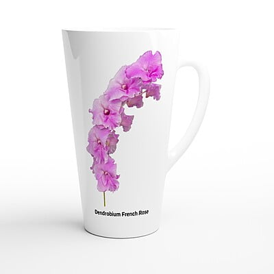 Den. French Rose Orchid Latte Mug Den. French Rose Orchid Latte Mug