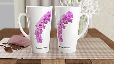 Den. French Rose Orchid Latte Mug Den. French Rose Orchid Latte Mug